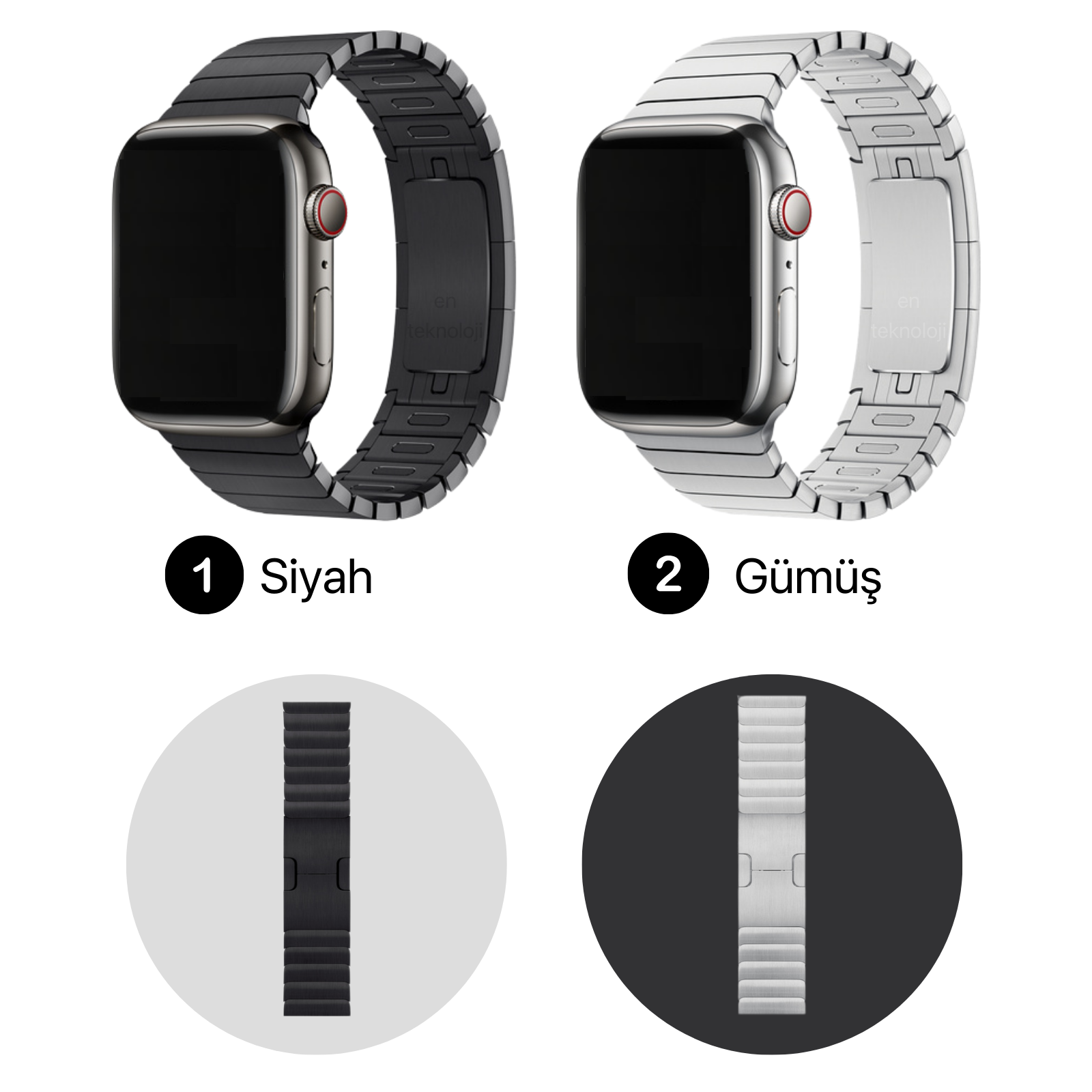 Apple Watch Uyumlu Balıksırtı Baklalı Çelik Kordonlar
