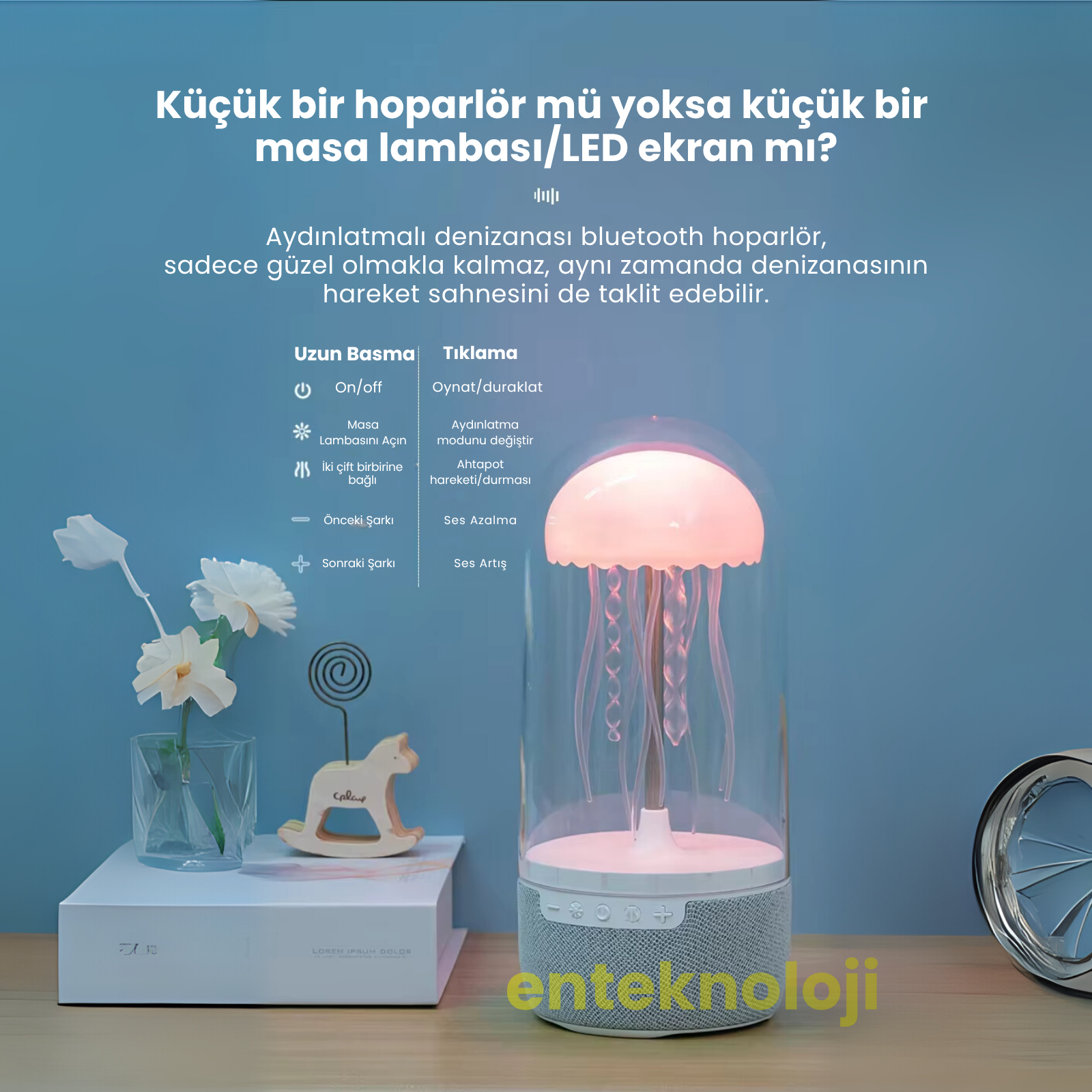 Denizanası Figürlü RGB Hoparlör