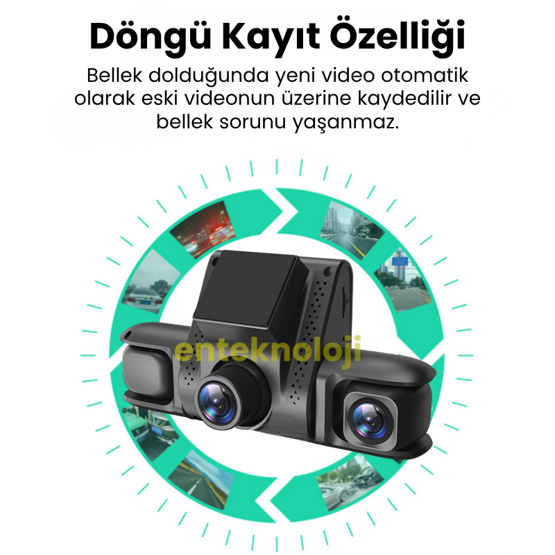 Araç İçi Hd Kamera 4 Kameralı Y13 (Arka Görüş Kamerası Hediye)