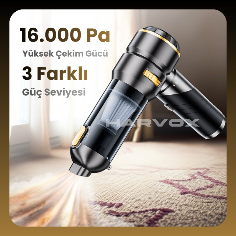 Harvox Araç İçi Süpürgesi HXVC-002 (Kahverengi - Siyah)