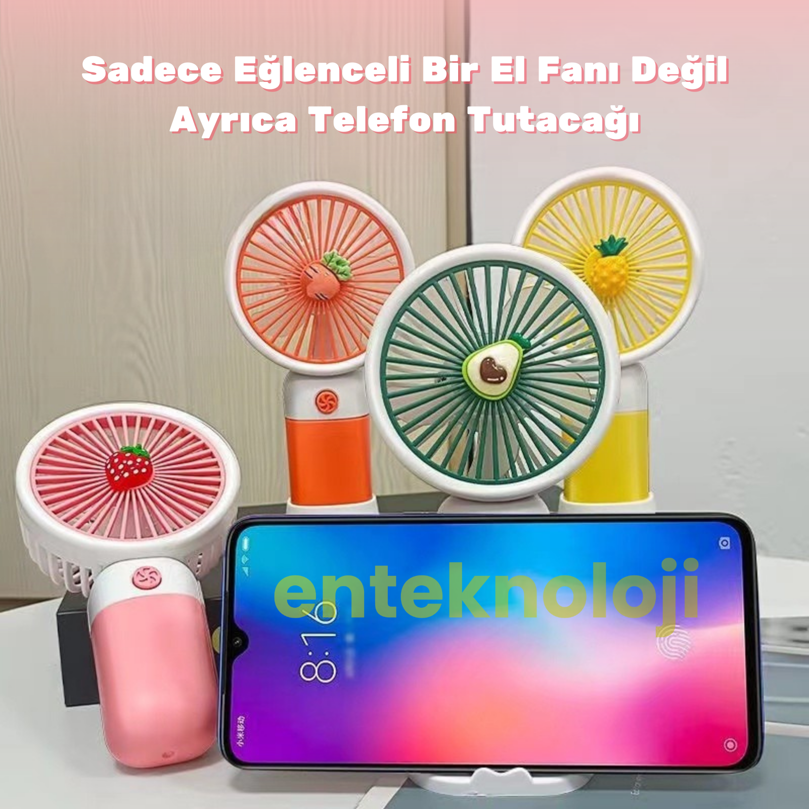 Meyve Emojili Mini El Fanı