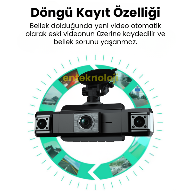 Araç İçi Hd Kamera 4 Kameralı (Arka Görüş Kamerası Hediye)