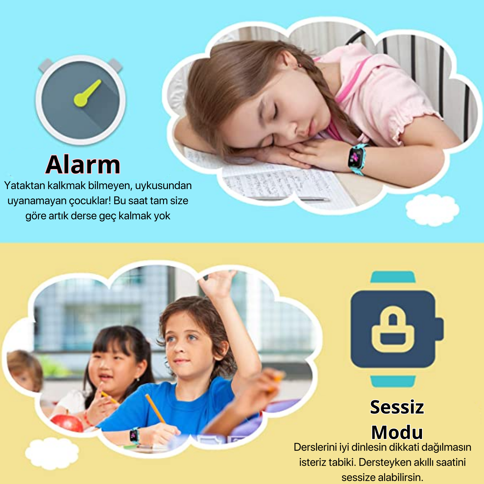 Sim Kartlı DH8 Akıllı Çocuk Saati Konum-Arama-Kamera Özellikli