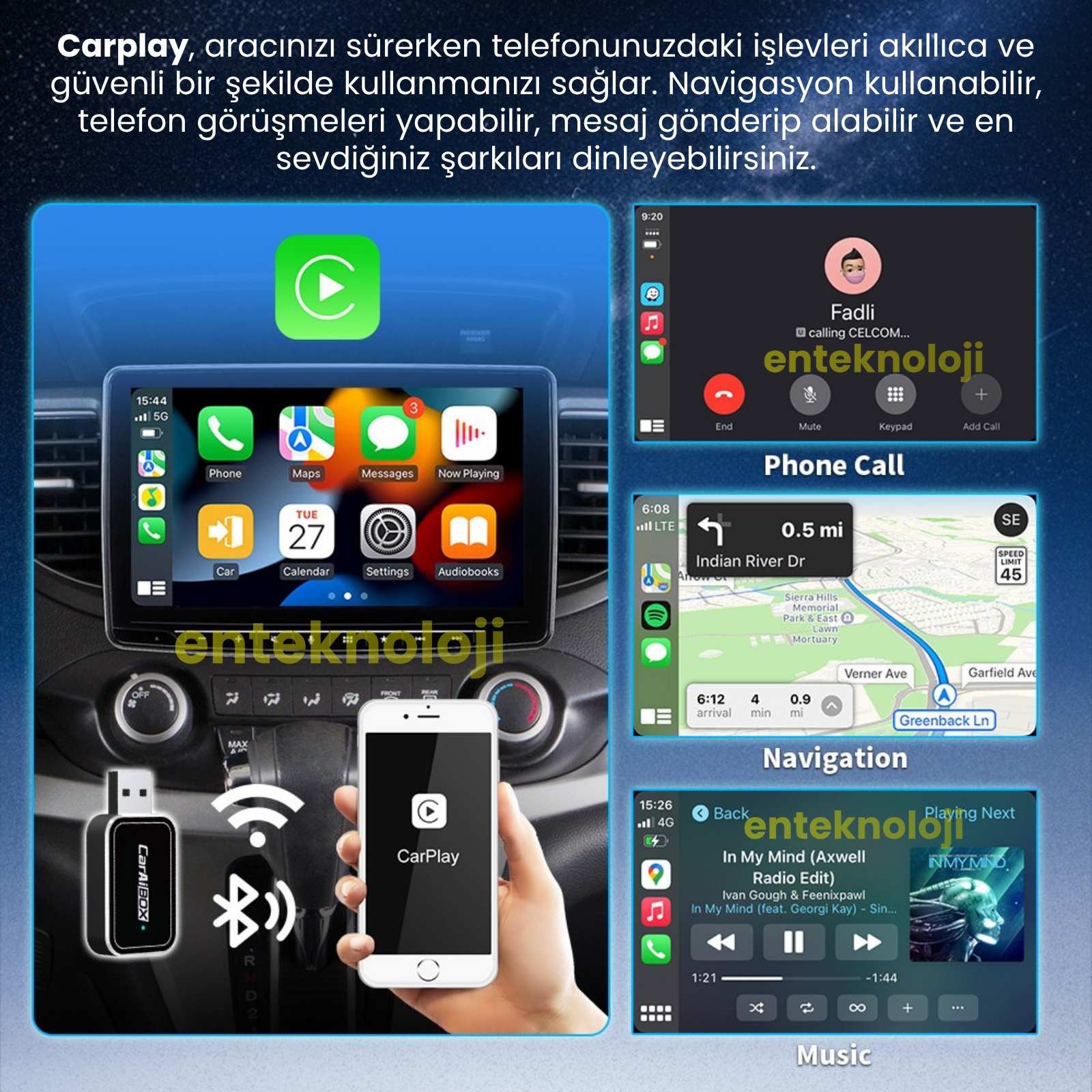 Mini CarAiBOX Carplay Dönüştürücü
