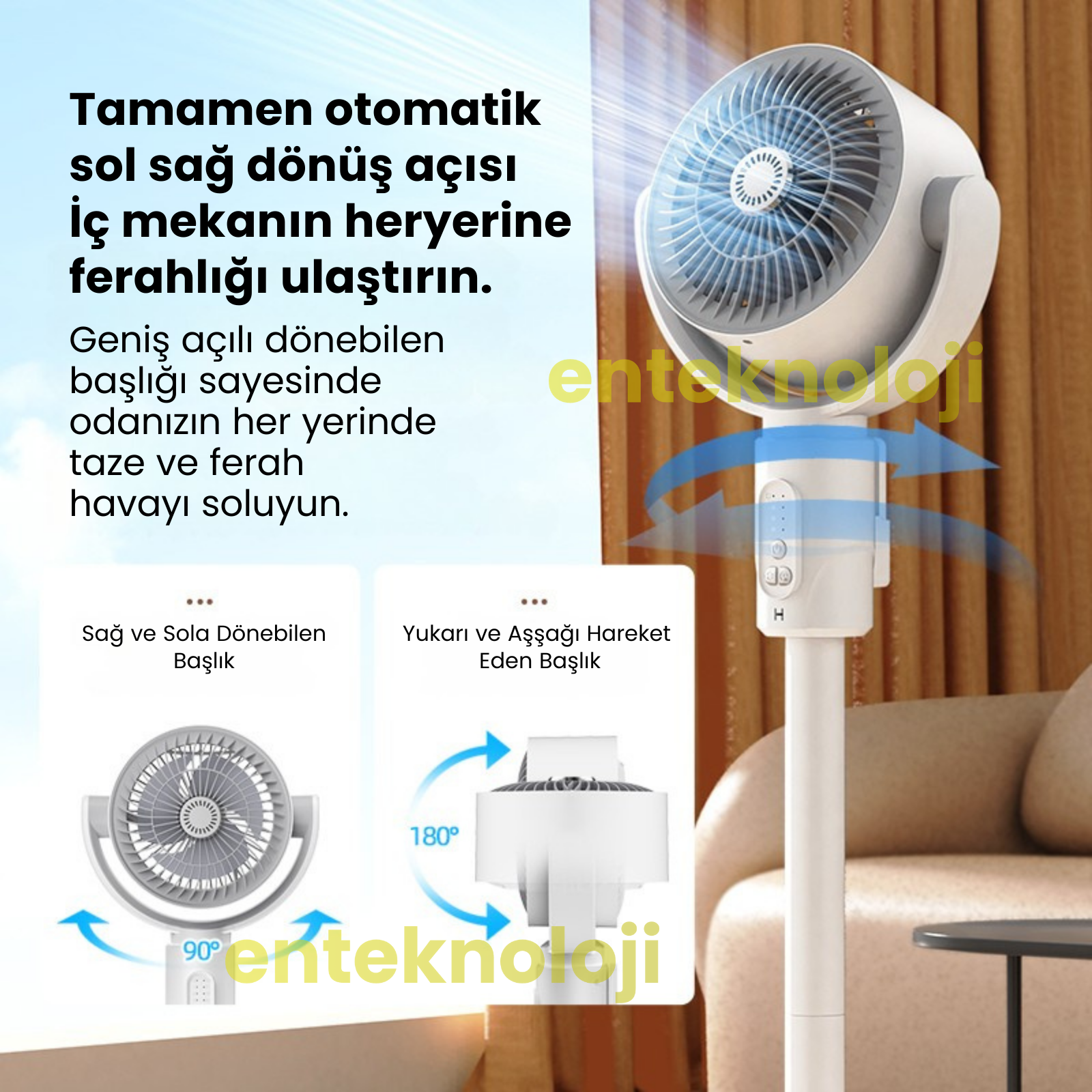 Ayarlanabilir Ayaklı Mega Fan (Şarjlı)