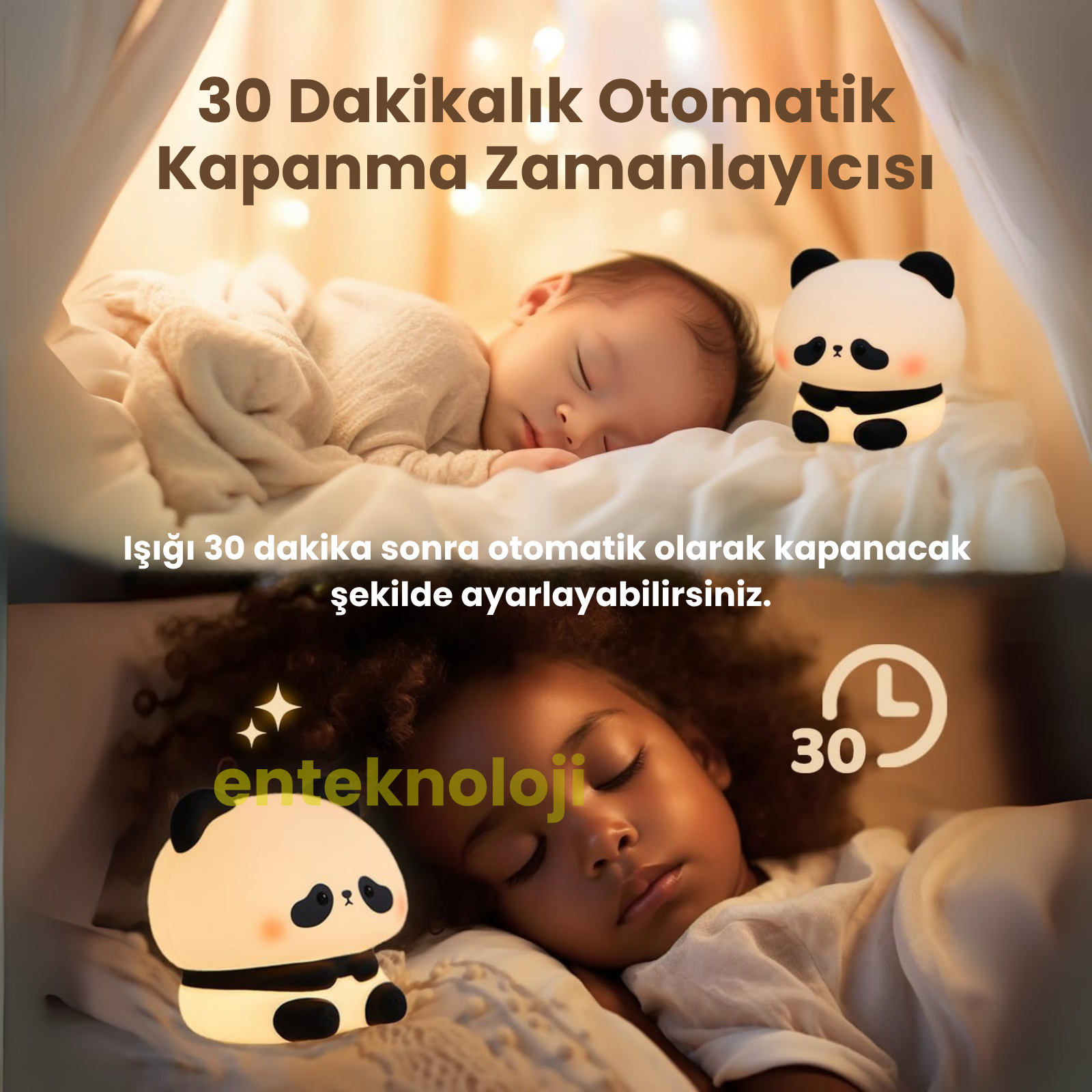 Panda Figürlü Gece Lambası