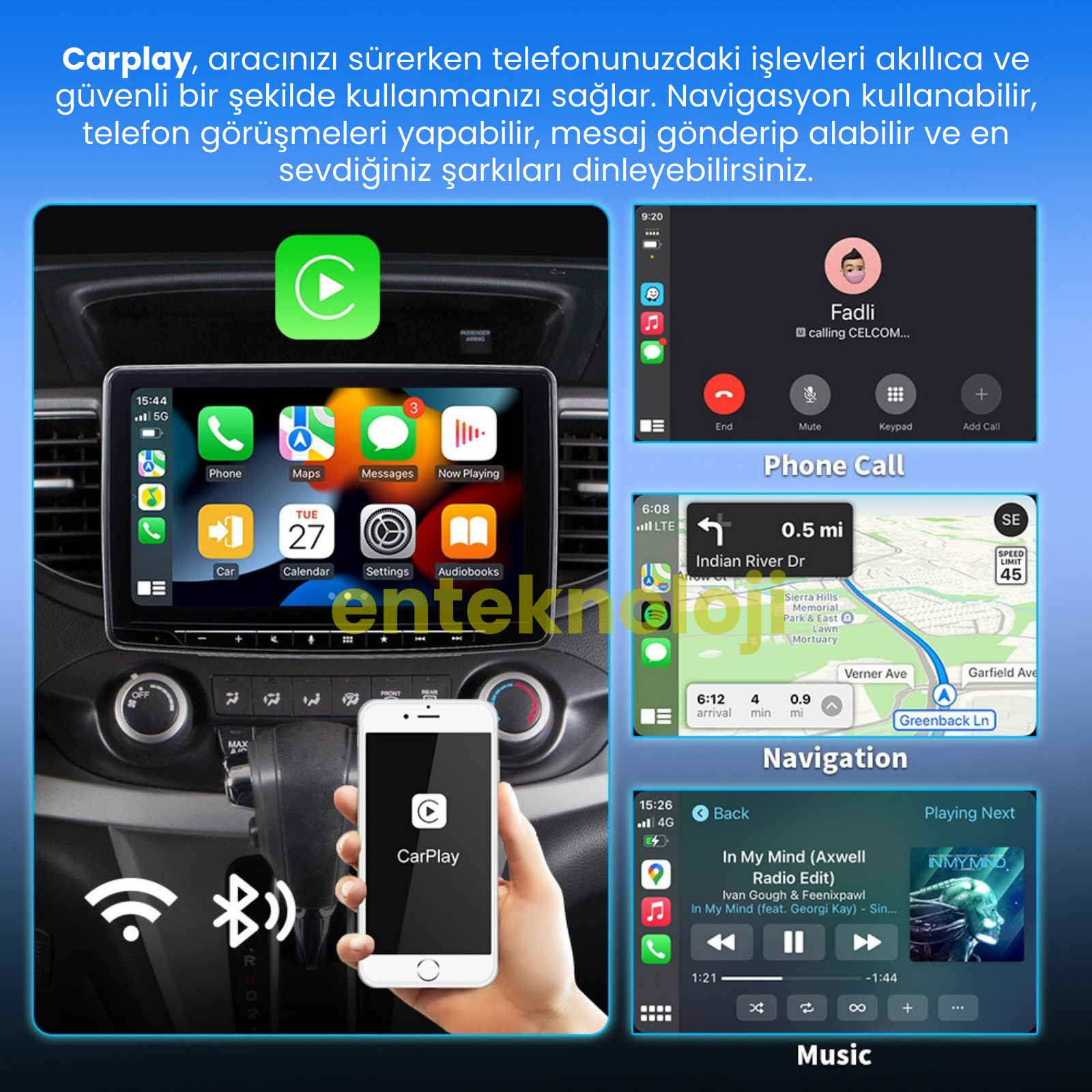 Usb 2in1 Converter Kablosuz CarPlay Apple ve Android Uyumlu