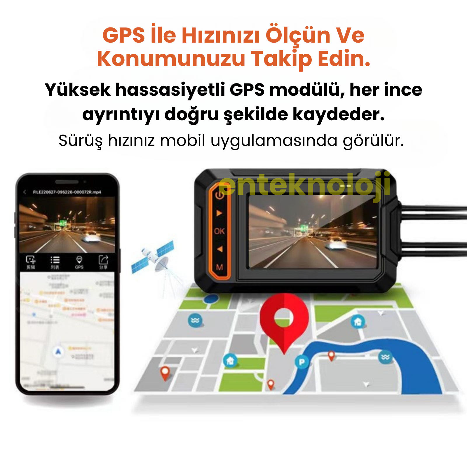 Gps & Monitörlü Motorsiklet Kamerası