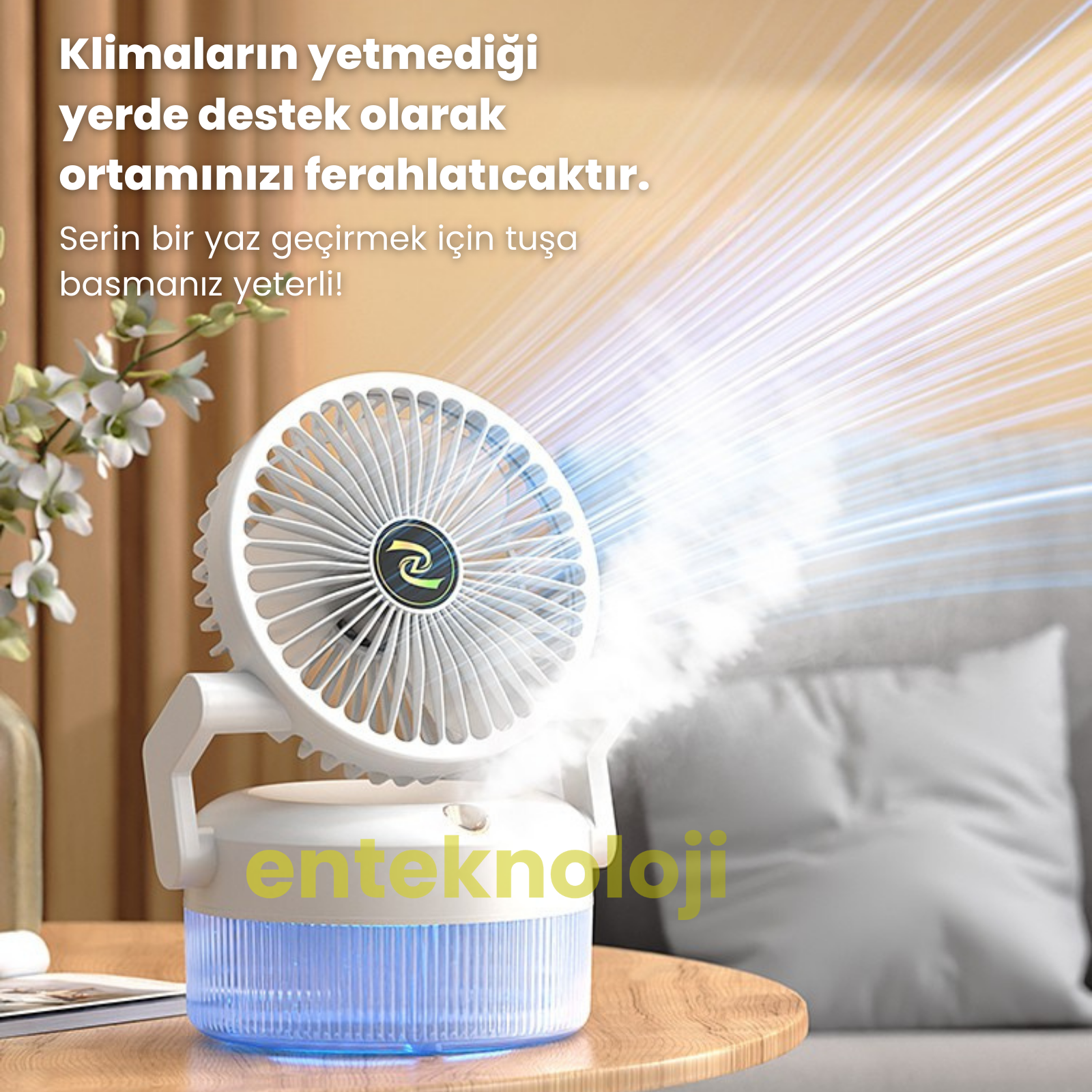 Buhar Üflemeli Mega Fan (Ortam Işıklı)