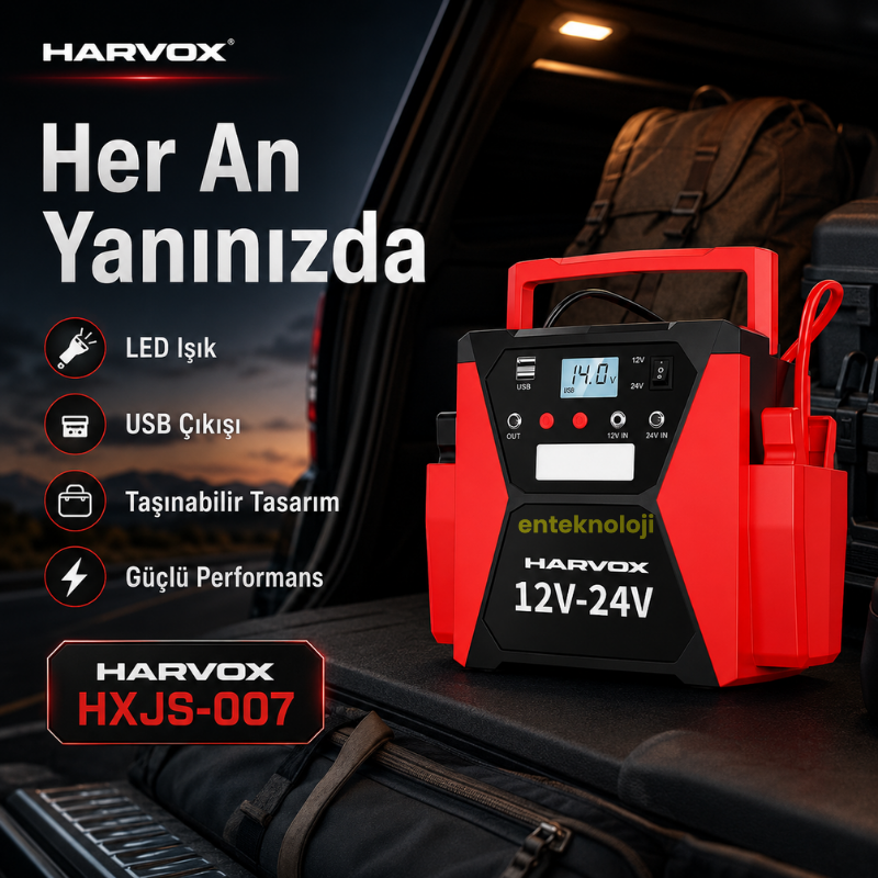 Harvox Akü Takviyeli Hava Kompresörü JS-007
