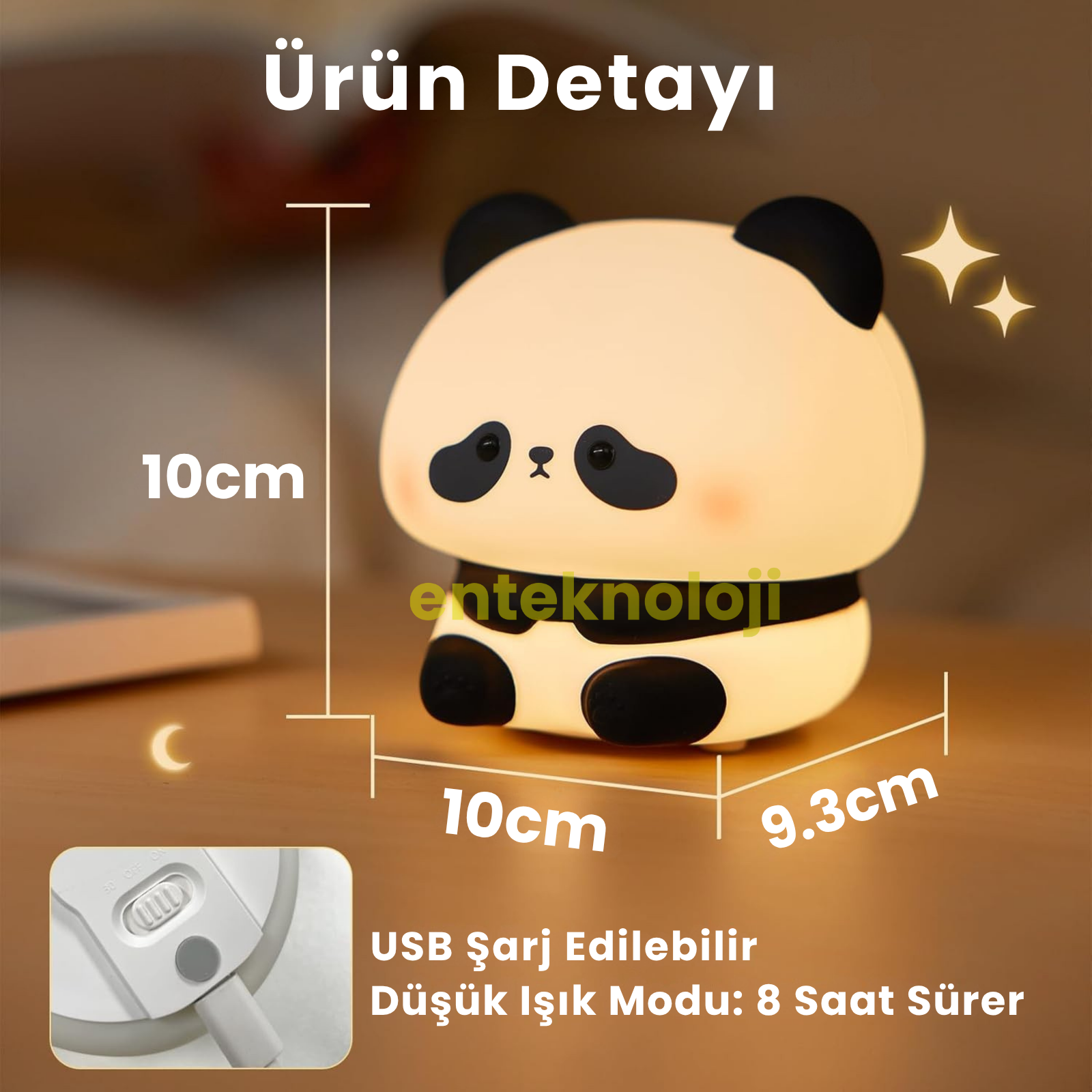Panda Figürlü Gece Lambası