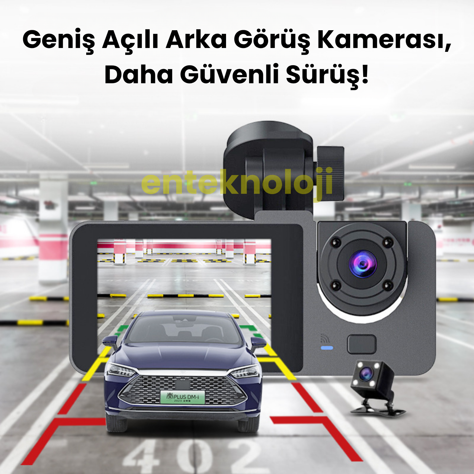 Araç İçi HD Kamera 3 Kameralı Y15 (Arka Görüş Kamerası Hediye)