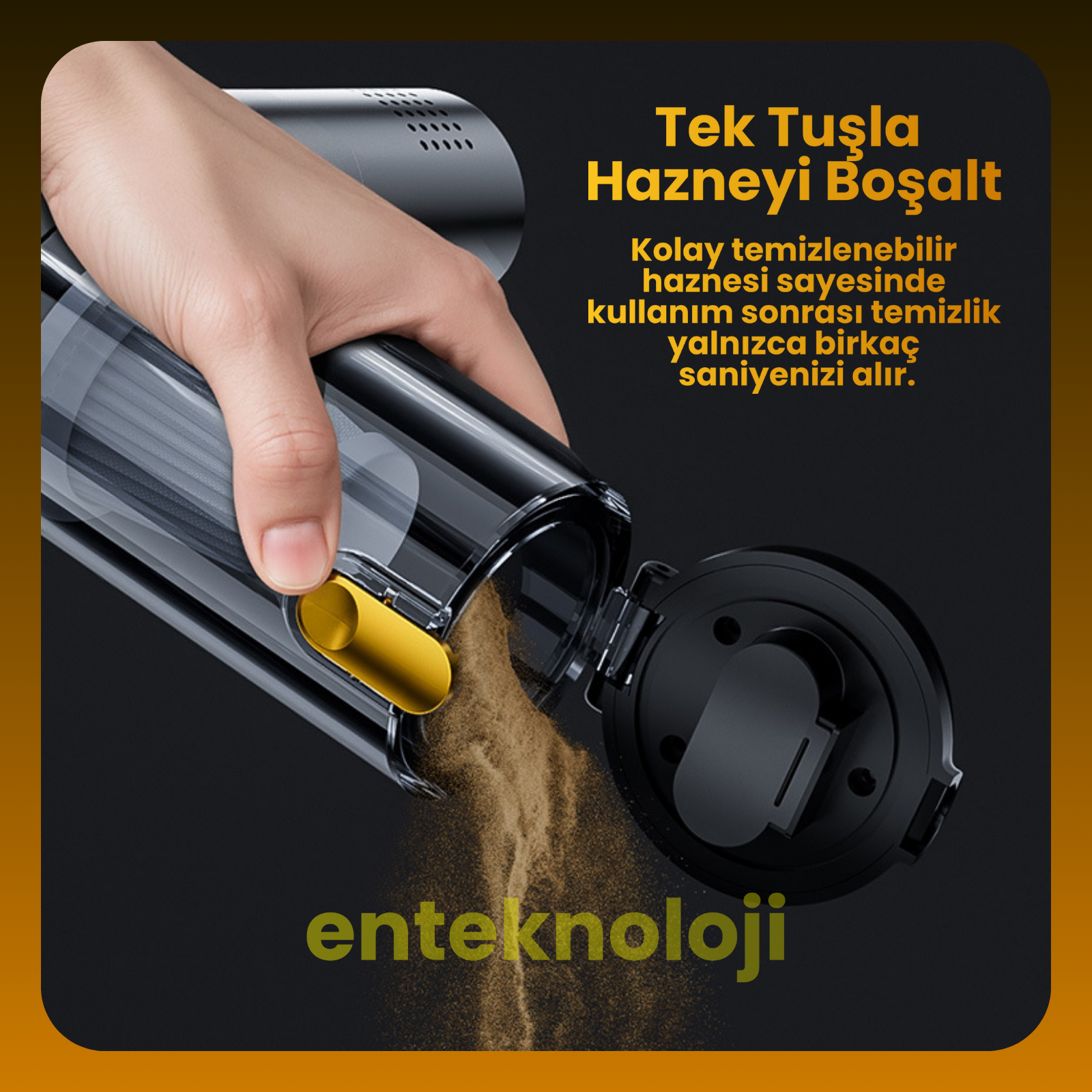 Harvox Araç İçi Süpürgesi HXVC-003 (Sarı - Siyah)