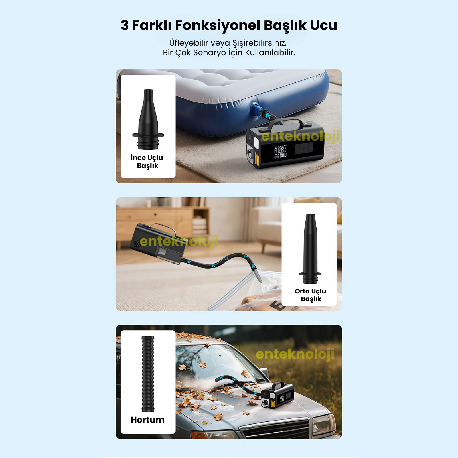 Harvox Araç Süpürgeli Akü Takviyeli Hava Kompresörü HXJS-001