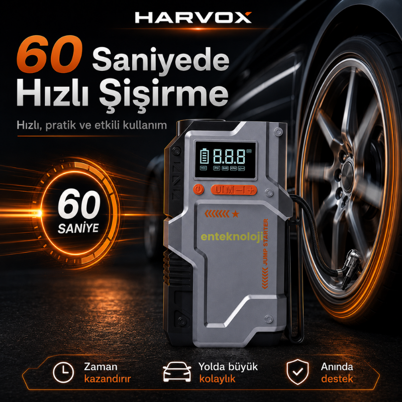 Harvox Akü Takviyeli Hava Kompresörü JS-006