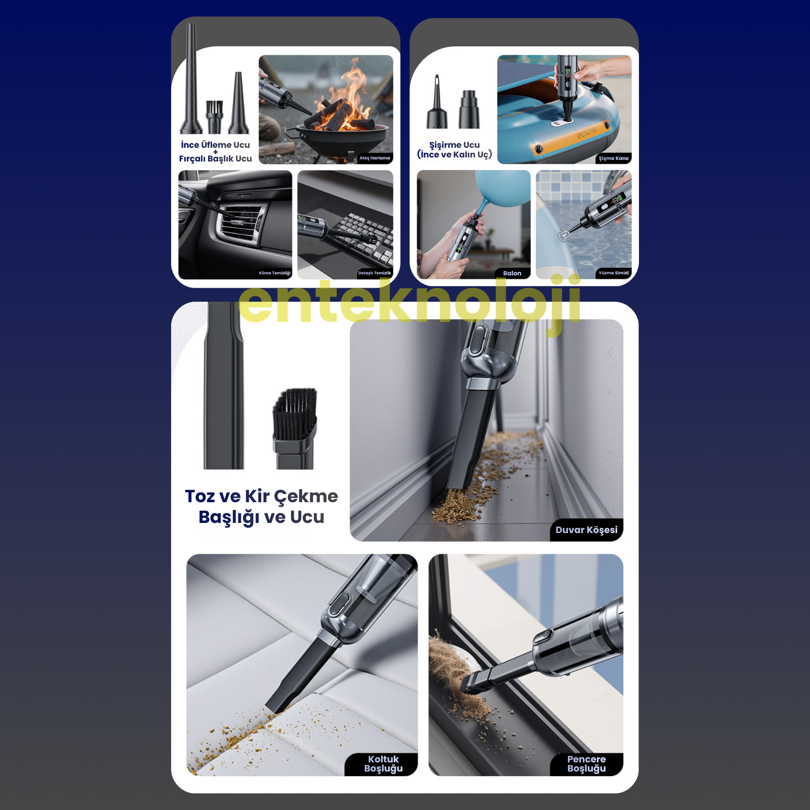 Harvox Araç İçi Süpürgesi ST6699A+ ( Gri - Siyah)