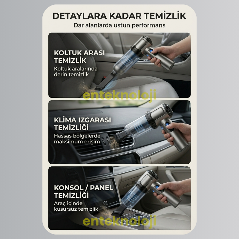 Harvox Araç İçi Süpürgesi HXVC-004 (Gri - Siyah)