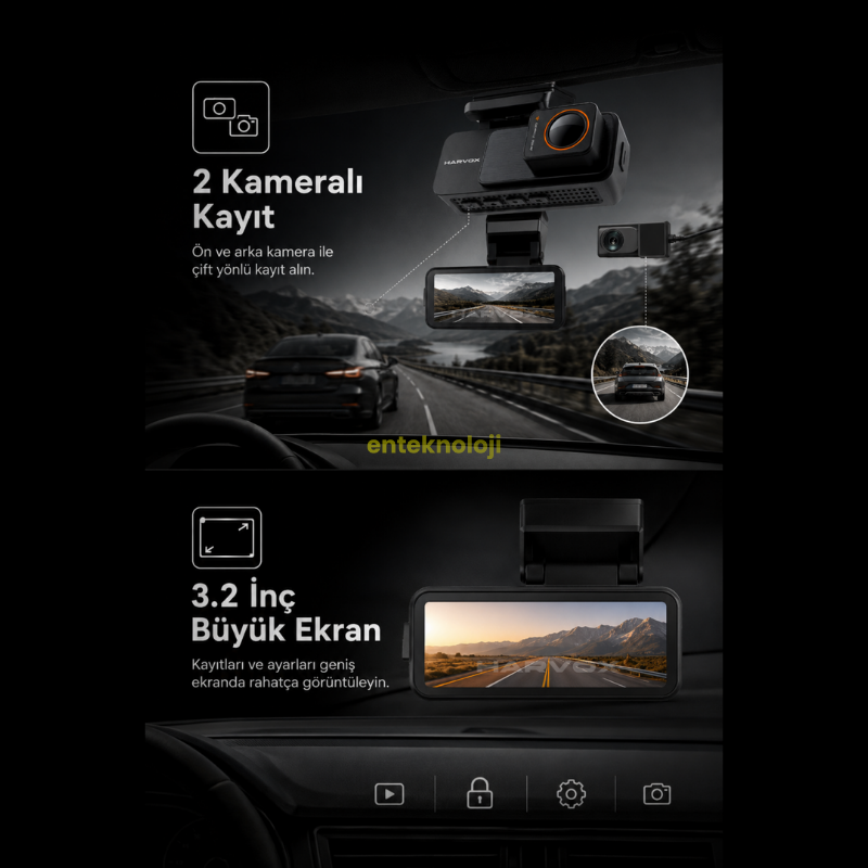 Harvox 4K Pro Araç İçi Kamera