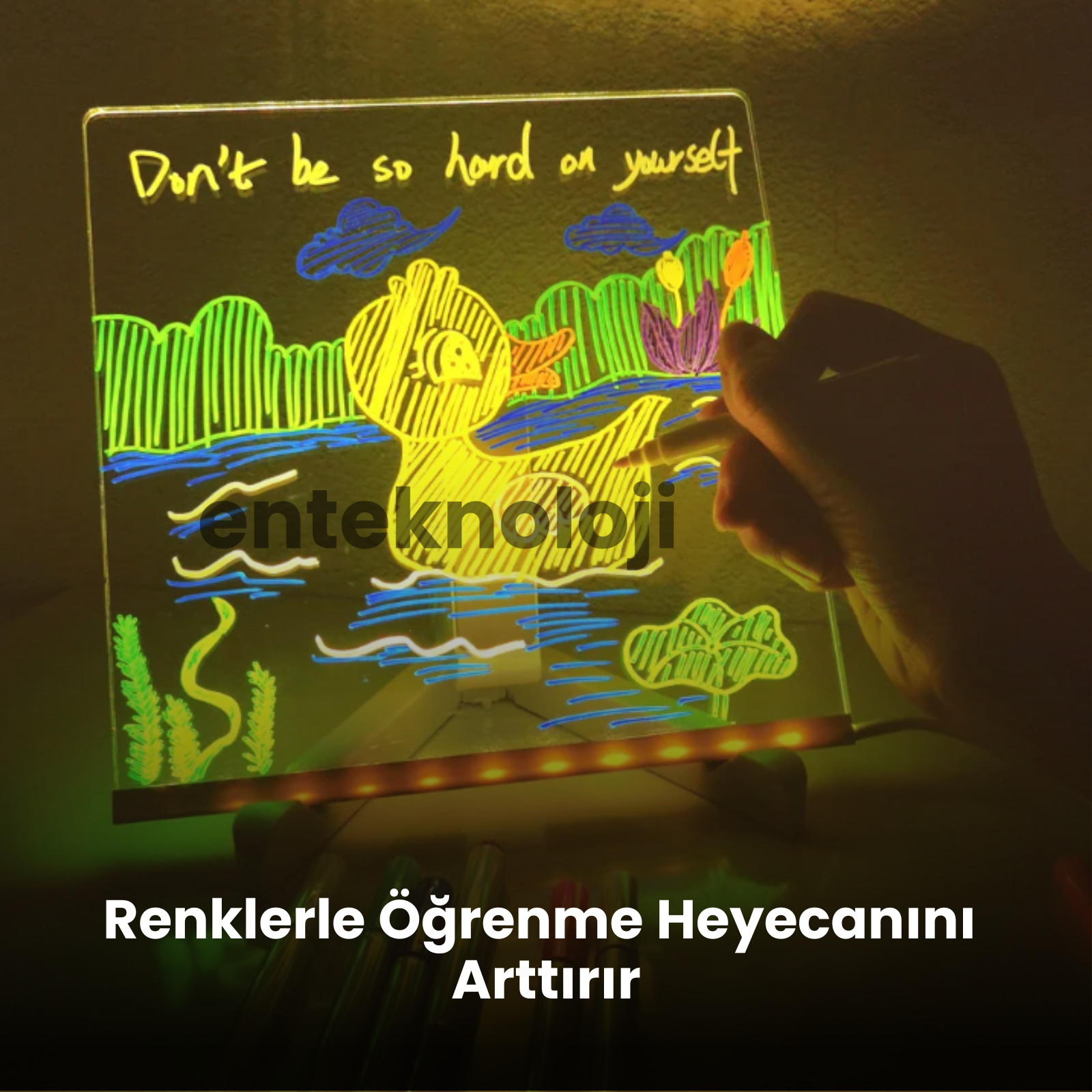 Led Işıklı Çizim Tahtası (30x20cm)