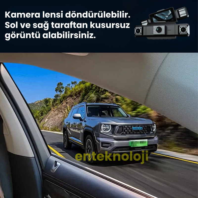 Araç İçi Hd Kamera 4 Kameralı (Arka Görüş Kamerası Hediye)