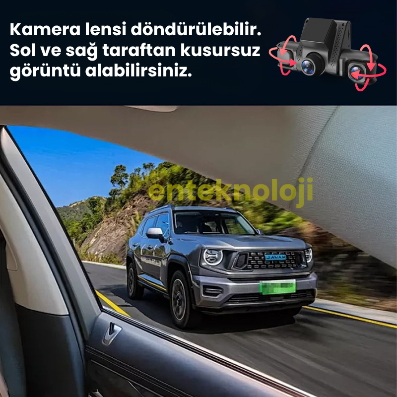 Araç İçi Hd Kamera 4 Kameralı Y13 (Arka Görüş Kamerası Hediye)