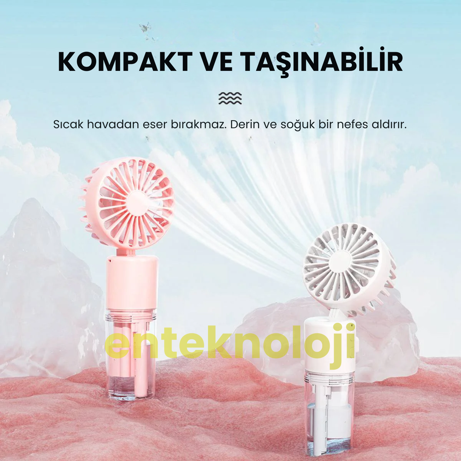 Buhar Üflemeli Mini El Fanı