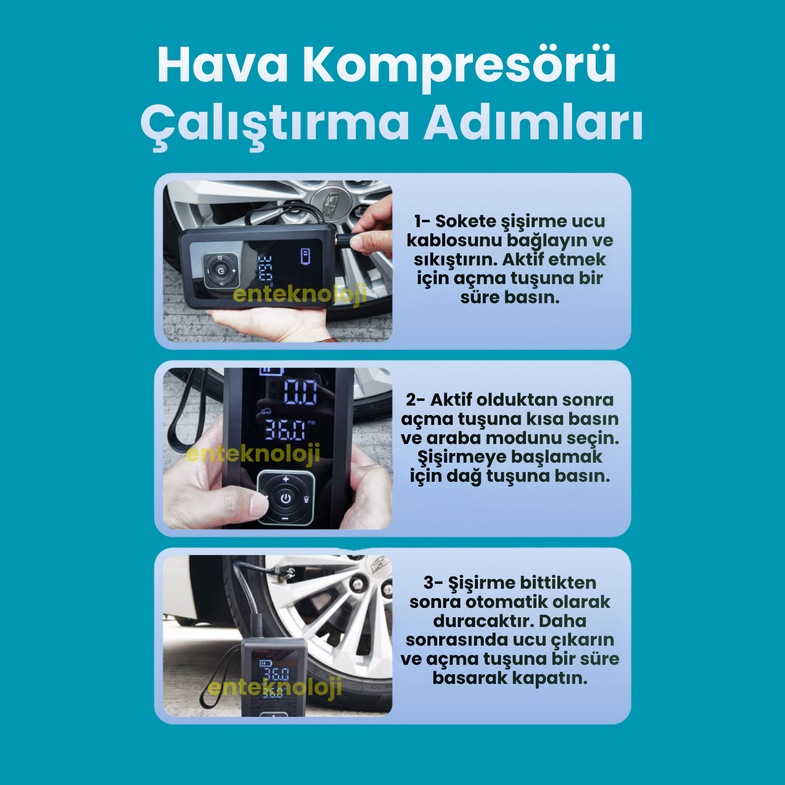 Harvox Akü Takviyeli Hava Kompresörü HXJS-002