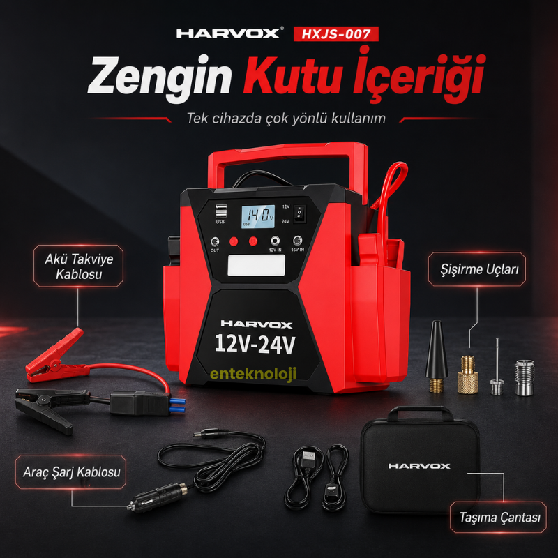Harvox Akü Takviyeli Hava Kompresörü JS-007