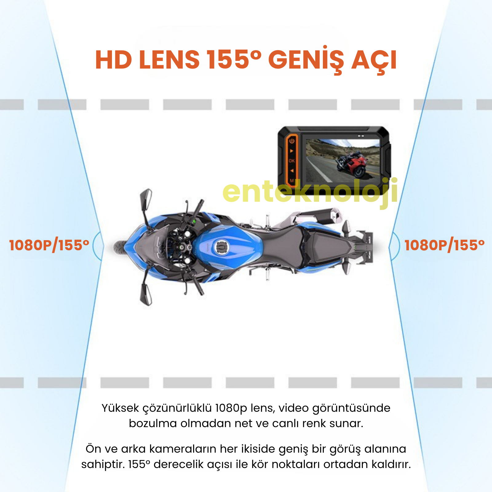 Gps & Monitörlü Motorsiklet Kamerası