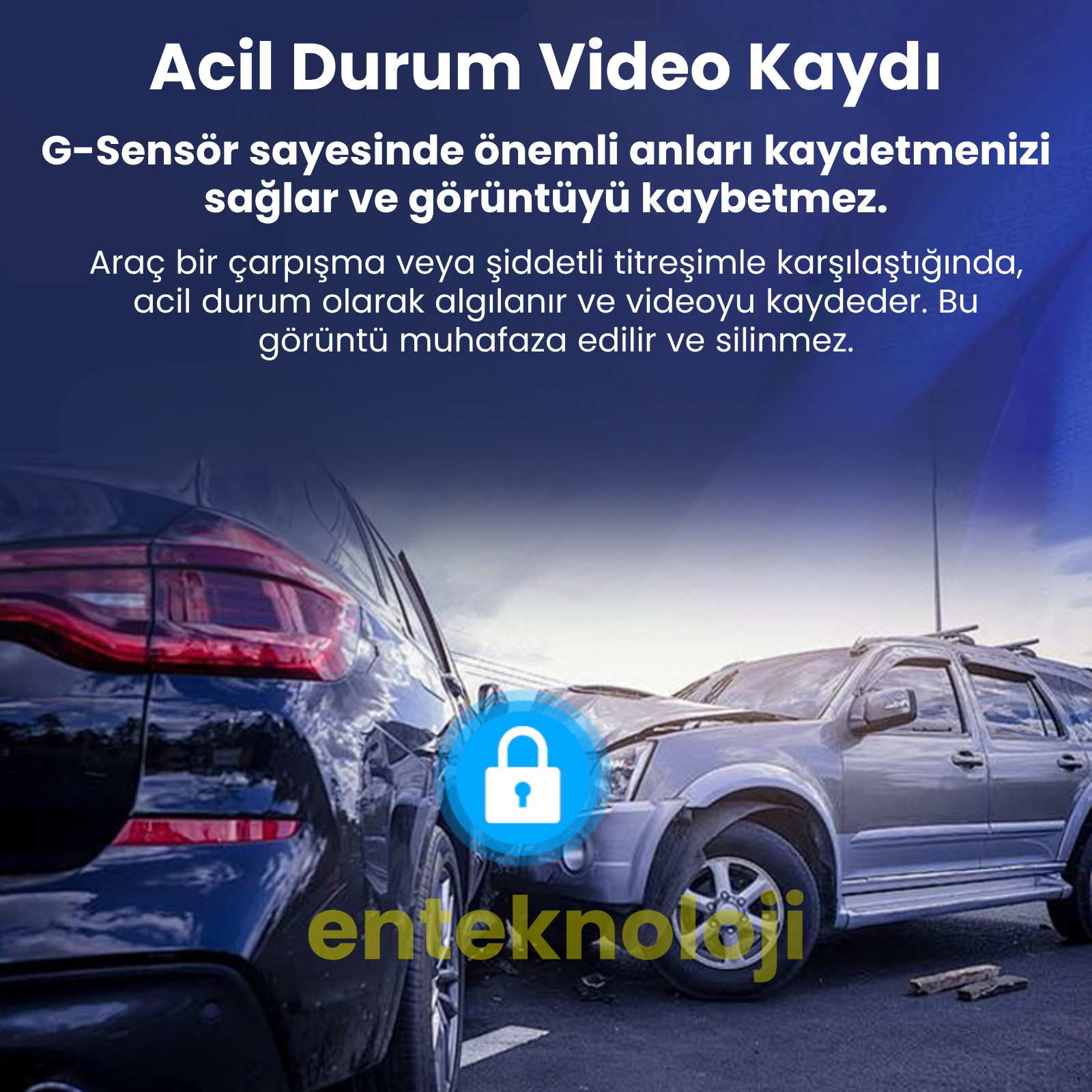 Araç İçi HD Kamera 3 Kameralı Y15 (Arka Görüş Kamerası Hediye)