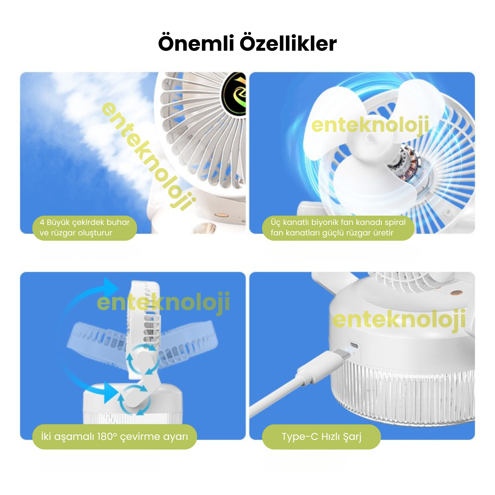 Buhar Üflemeli Mega Fan (Ortam Işıklı)