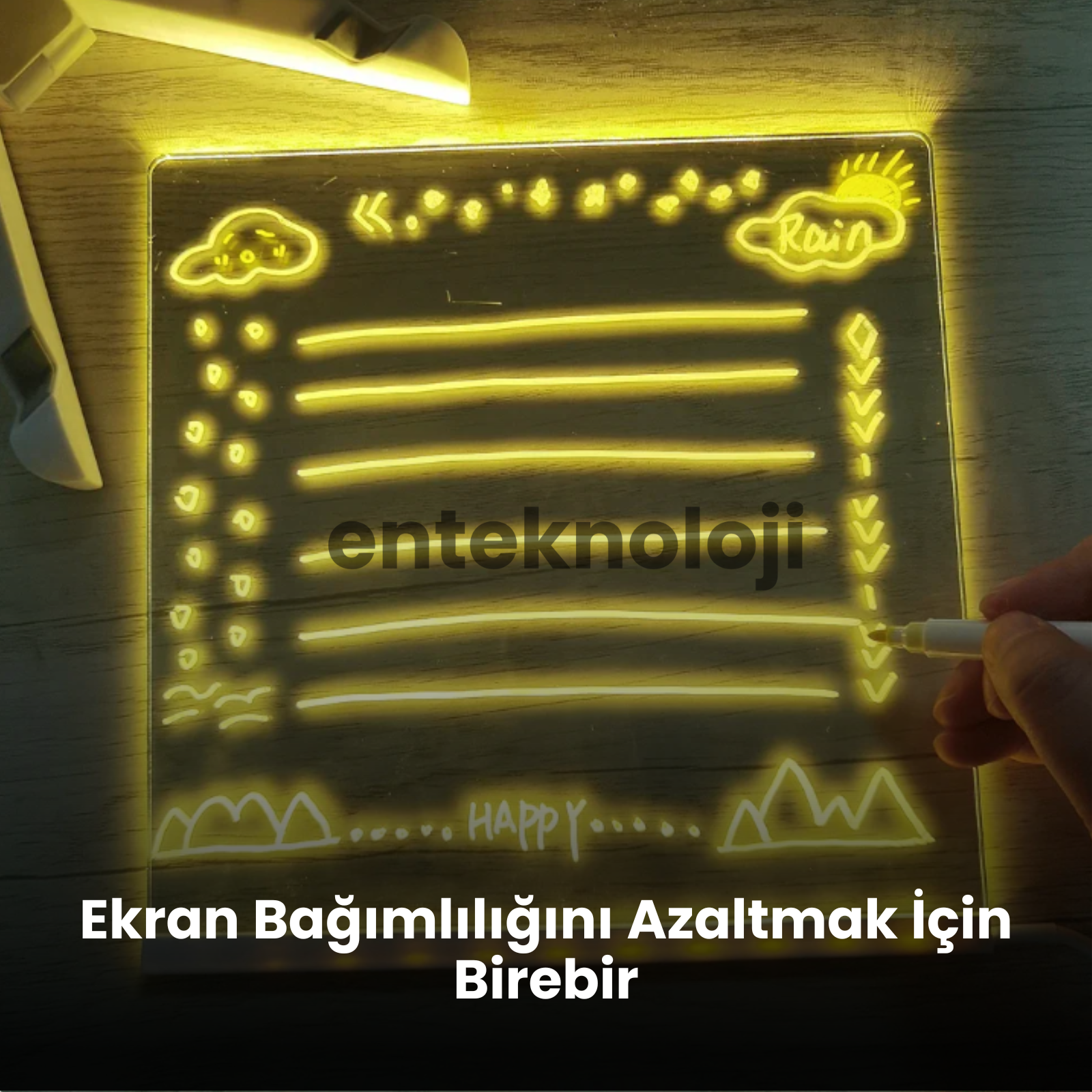 Led Işıklı Çizim Tahtası (30x20cm)