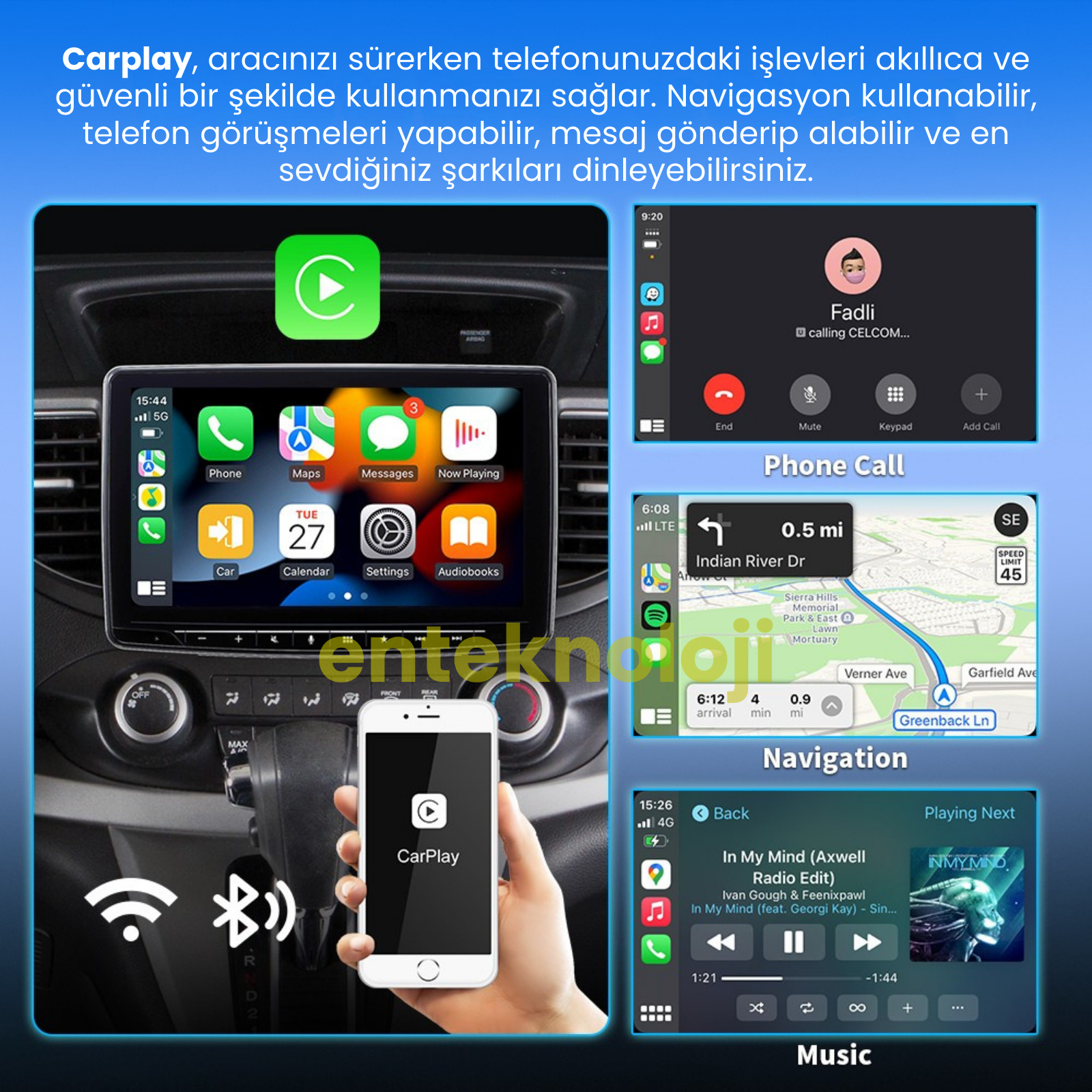 Usb 2in1 Converter Kablosuz CarPlay Apple ve Android Uyumlu