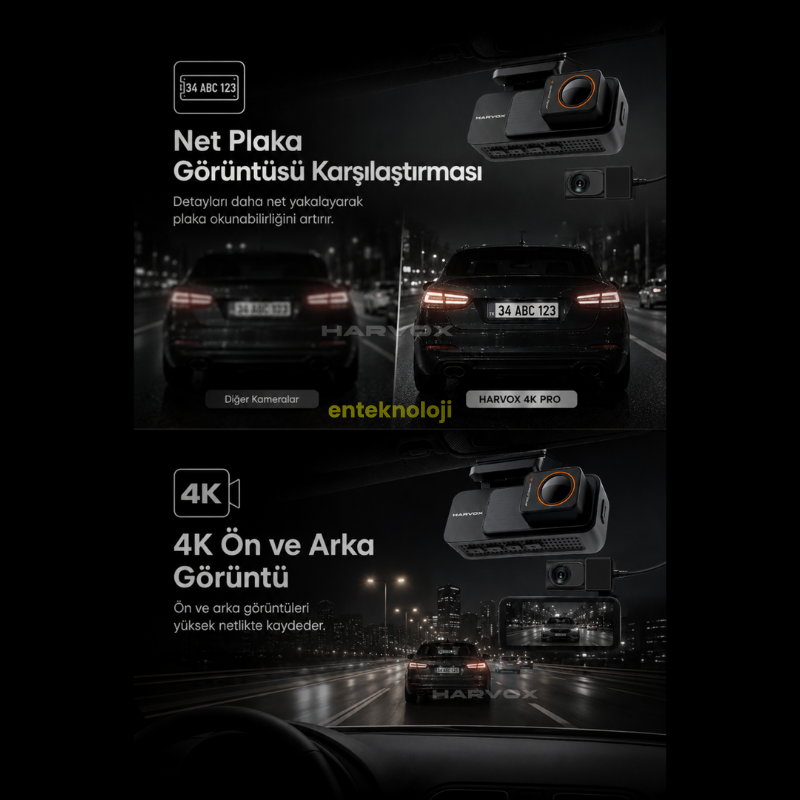 Harvox 4K Pro Araç İçi Kamera
