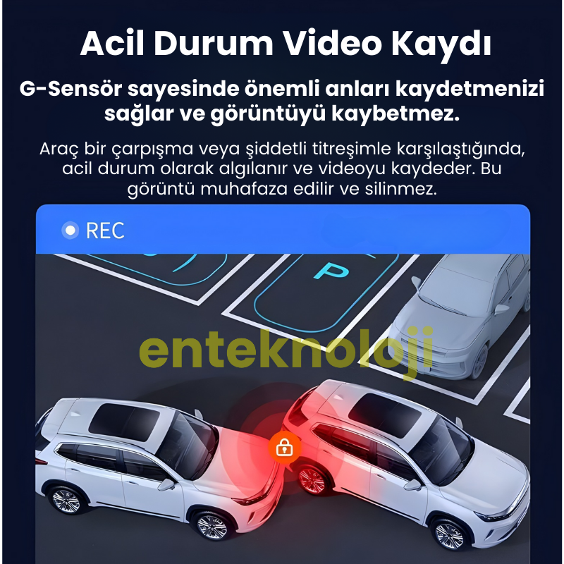 Araç İçi Hd Kamera 4 Kameralı (Arka Görüş Kamerası Hediye)
