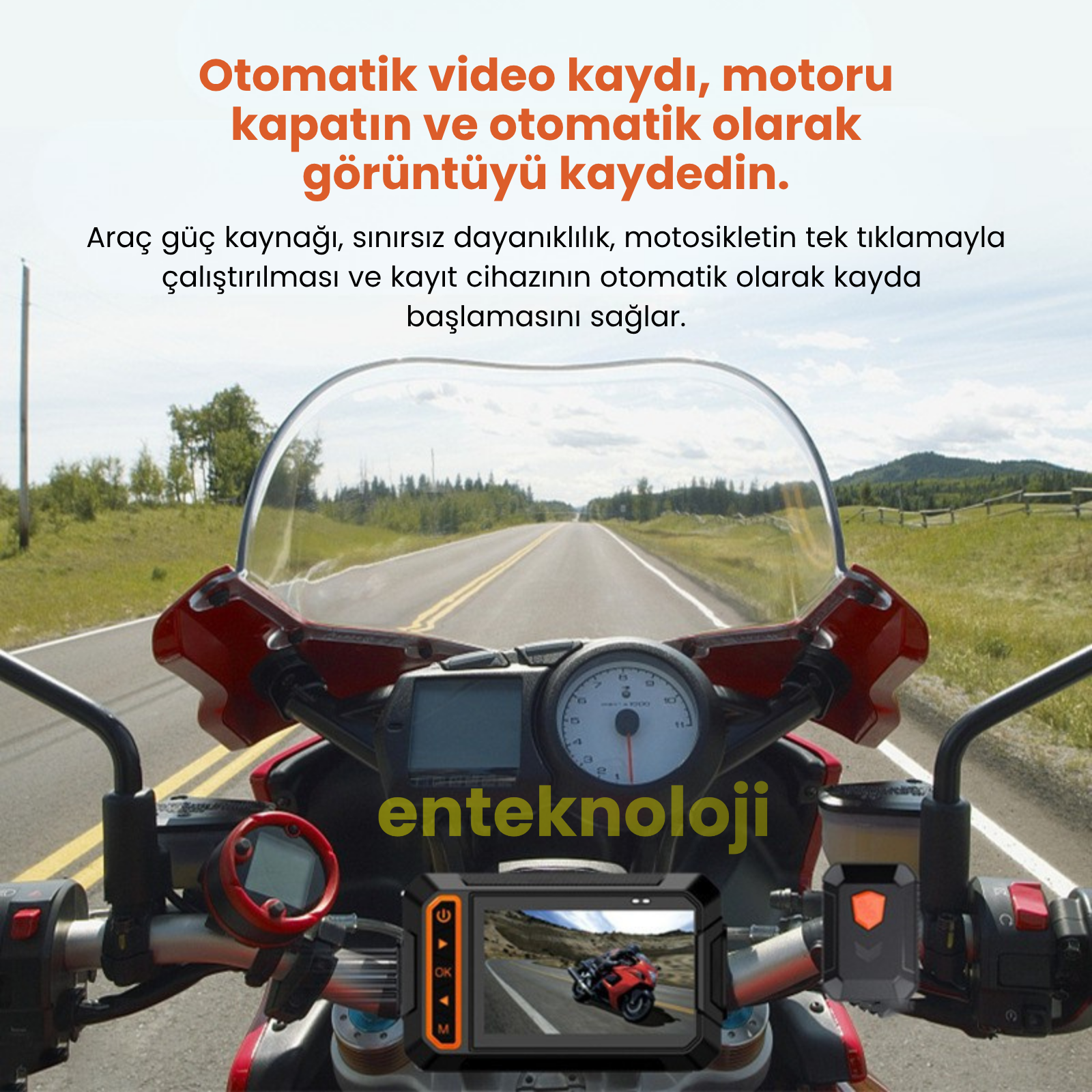 Gps & Monitörlü Motorsiklet Kamerası