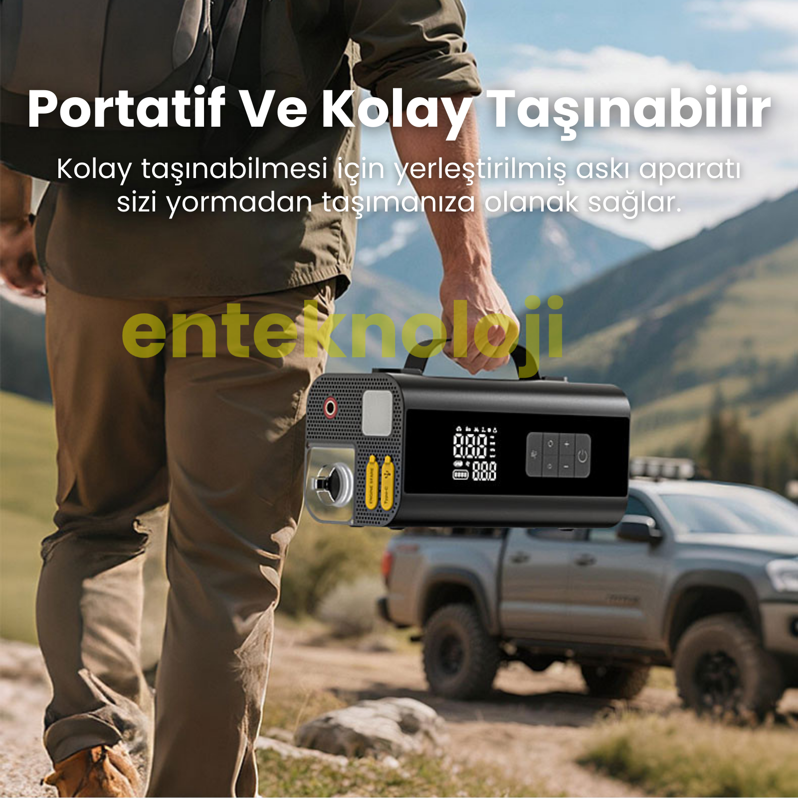 Harvox Araç Süpürgeli Akü Takviyeli Hava Kompresörü HXJS-001