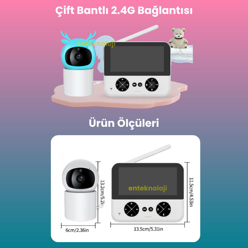 LCD Ekranlı Bebek Kamerası BC-003 Mavi