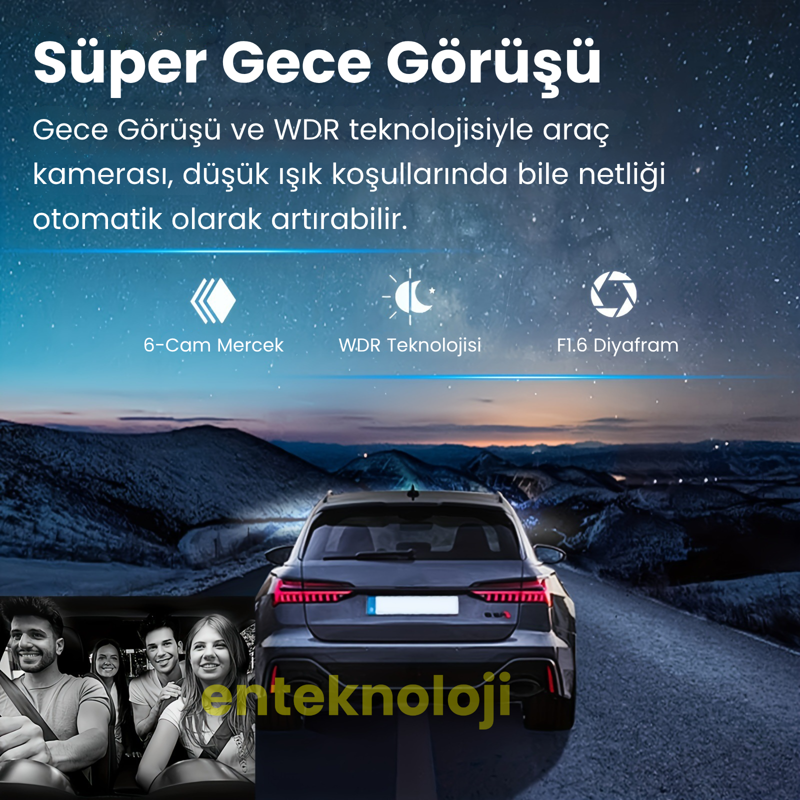 Araç İçi Hd Kamera 2 Kameralı M8-D8