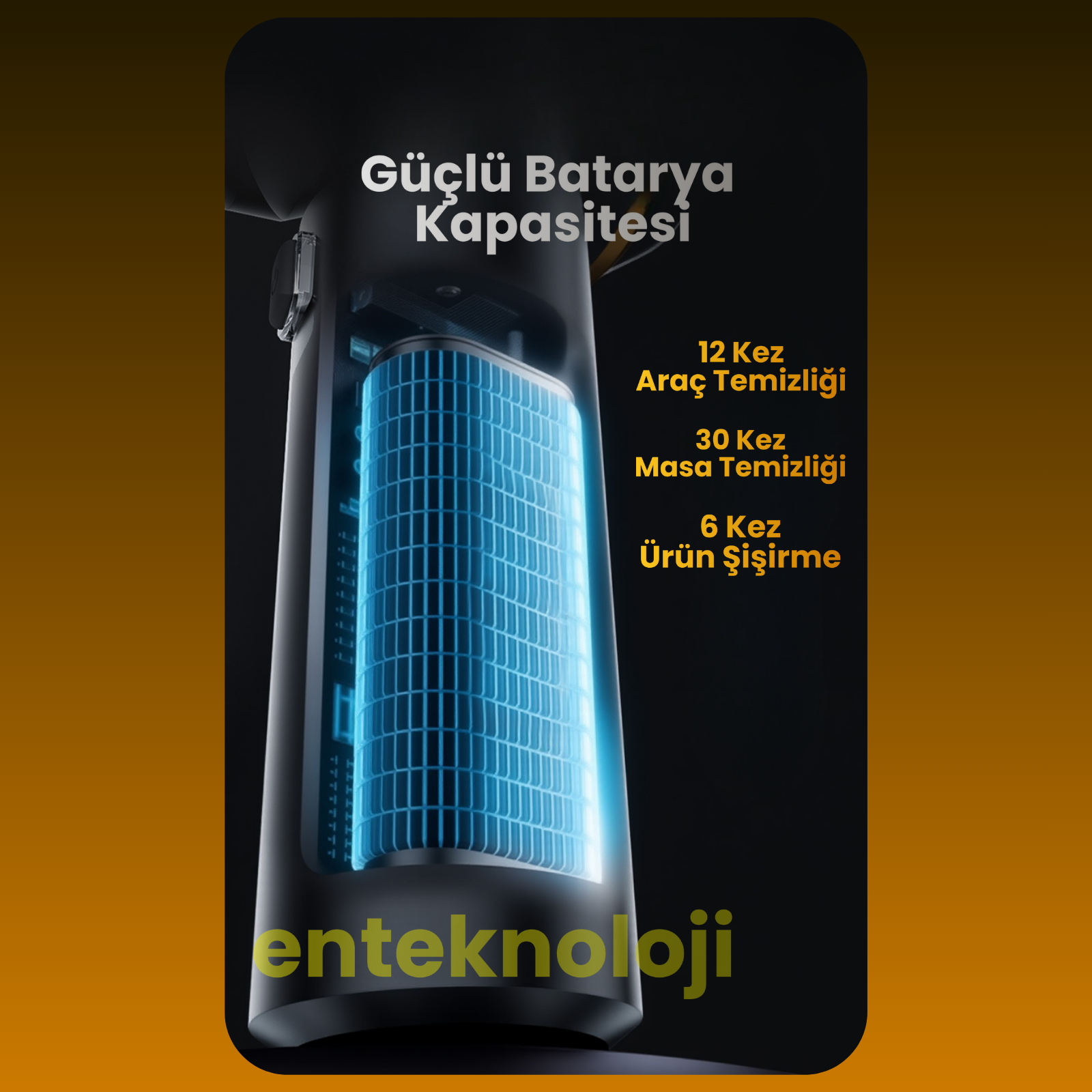 Harvox Araç İçi Süpürgesi HXVC-003 (Sarı - Siyah)