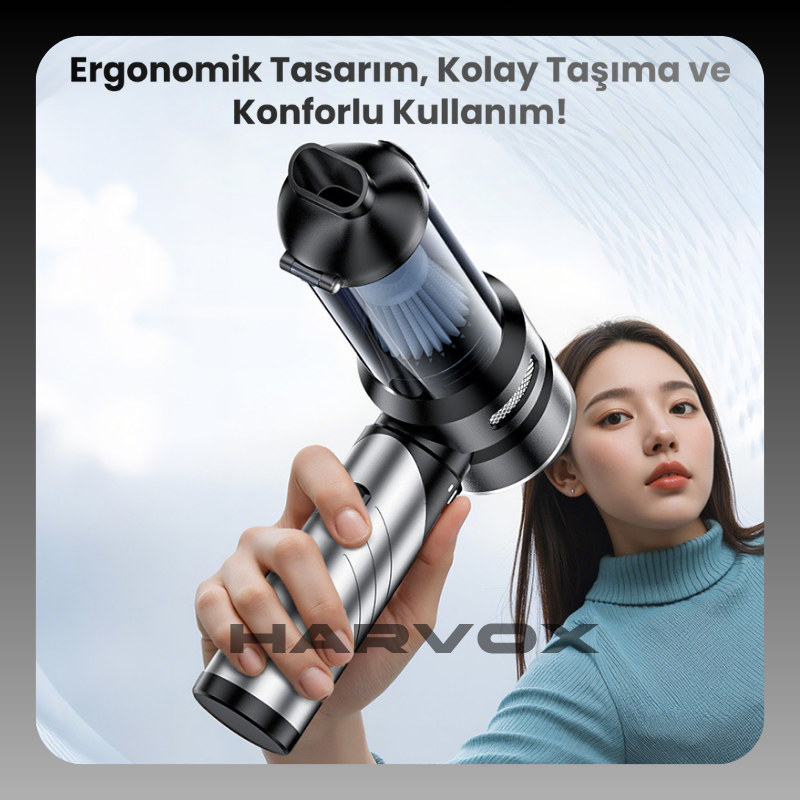 Harvox Araç İçi Süpürgesi HXVC-002 (Gri - Siyah)