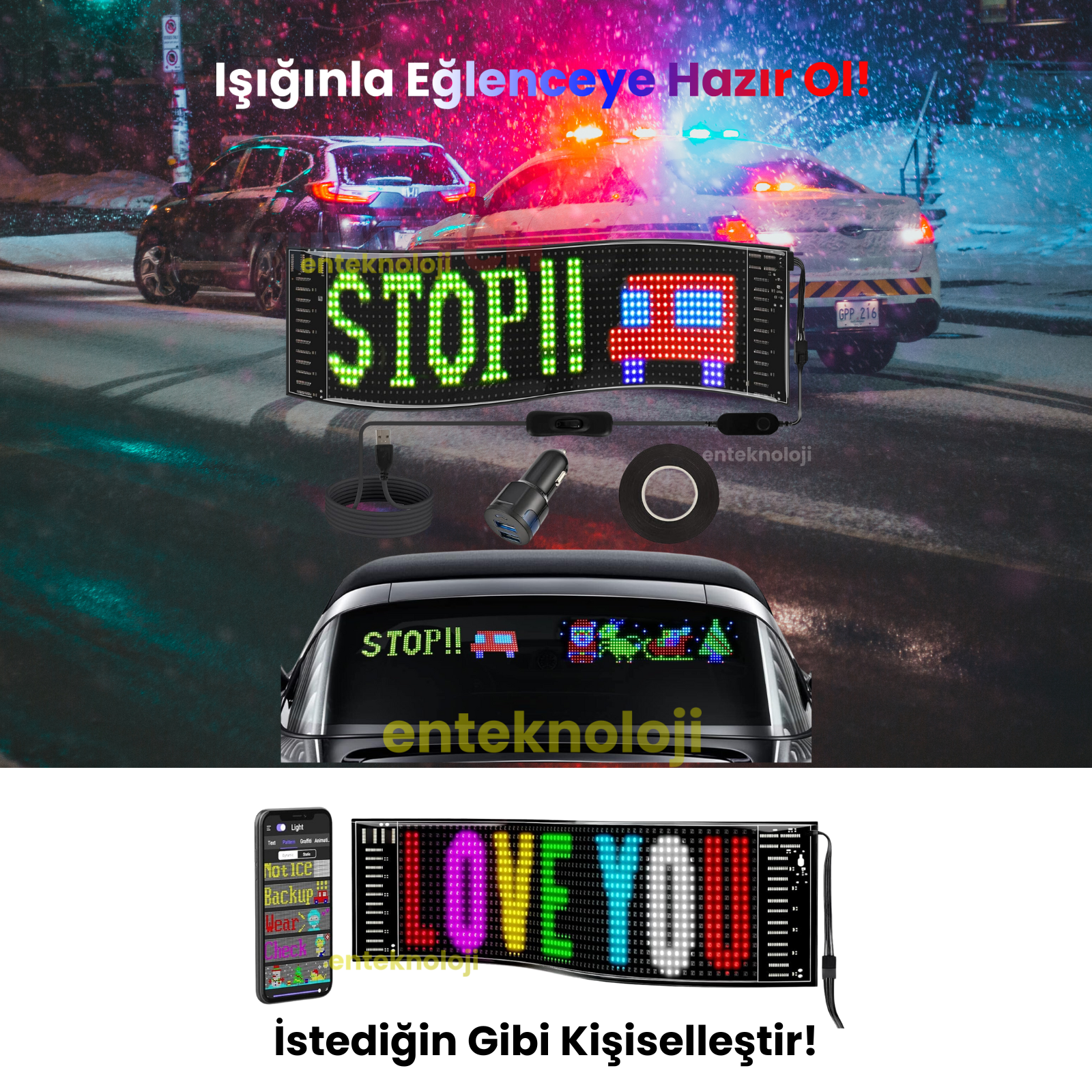 Kişiselleştirilebilir Car LED Ekran