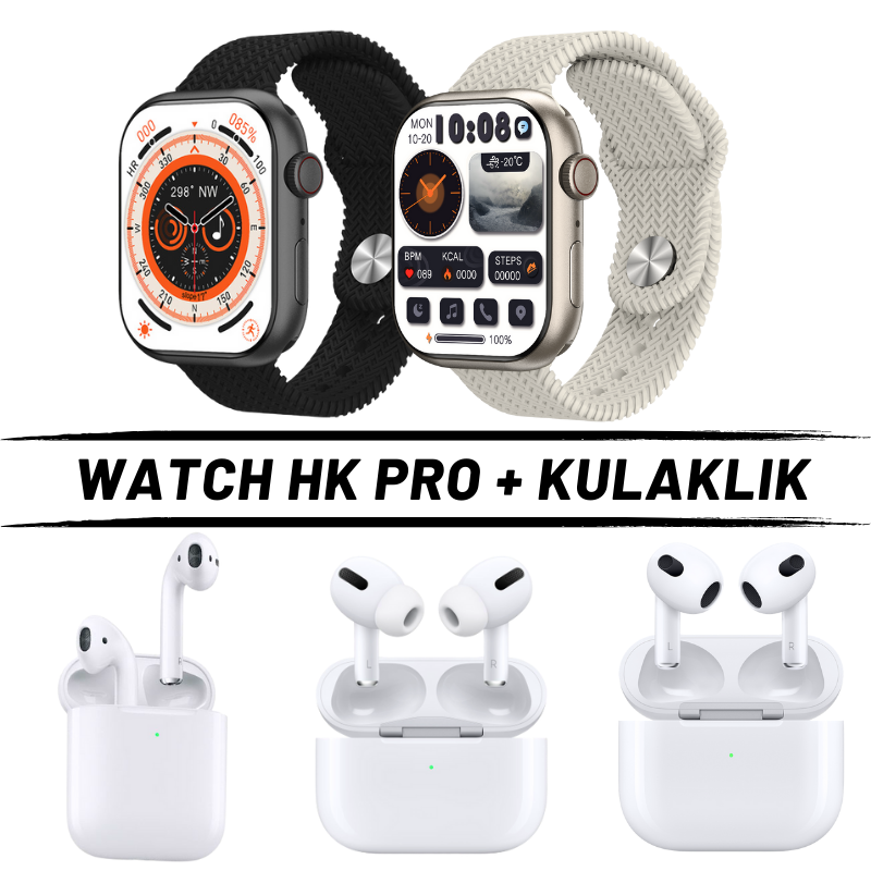 Watch HK Pro Akıllı Saat + Kulaklık