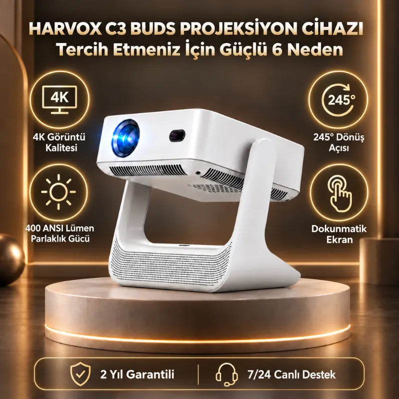 Harvox C3 Buds Dokunmatik Ekranlı Projeksiyon Cihazı