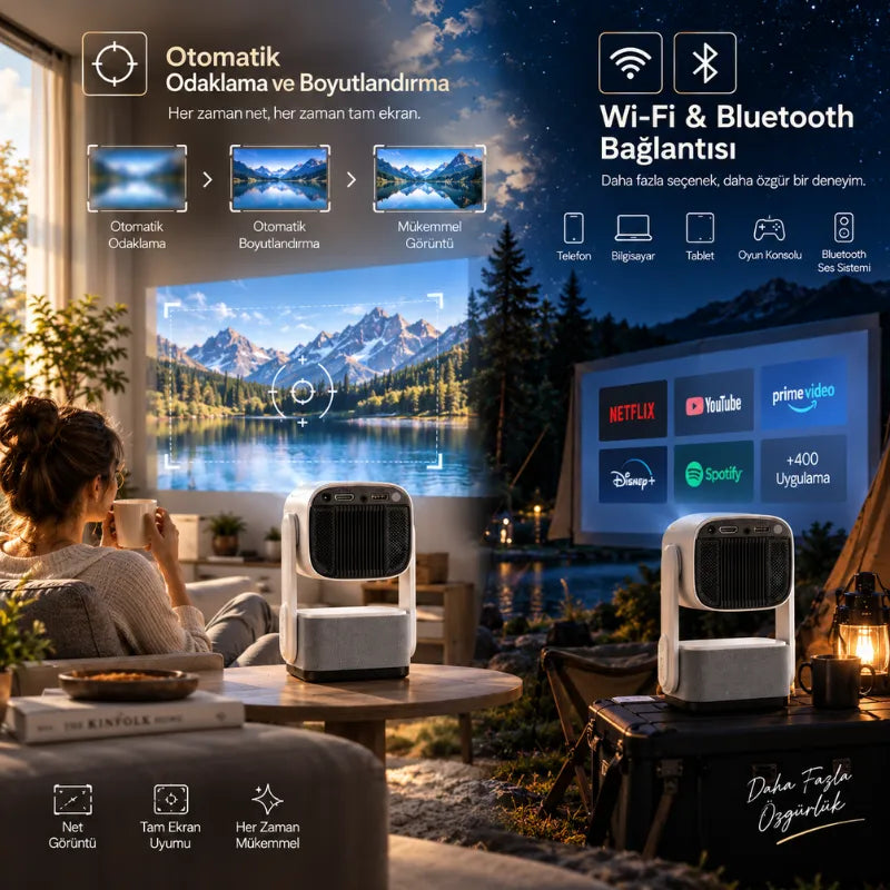 Harvox Power Pro+ Taşınabilir Powerbankli Projeksiyon Cihazı